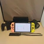 Nintendo Switch OLED Console - Mint Complete (Coral/Yellow)