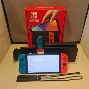 Boxed Nintendo Switch OLED Console - Mint Complete (Red/Blue)